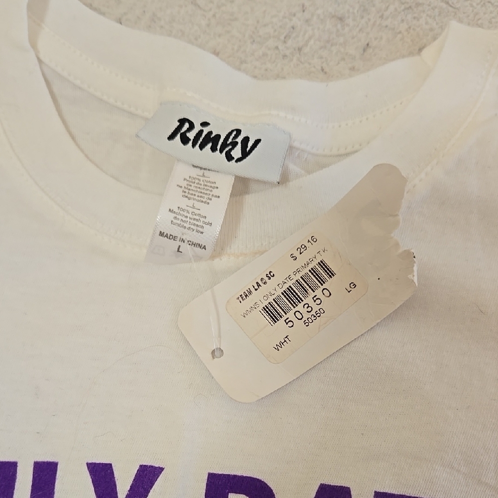 LA Kings Rinky White Tee with Purple Graphic - Picture 2 of 4
